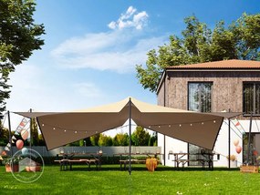 TOOLPORT Namiot Stretch 5 x 7,5 m, w zestawie ze słupami stalowymi, kolor: piaskowy - (1702)