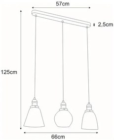 Potrójna lampa wisząca nad wyspę loft - S609-Ferva