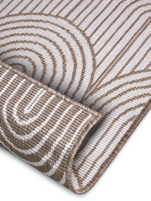 Dywan zewnętrzny dwustronny Pangli brązowo-kremowy 80 cm x 150 cm