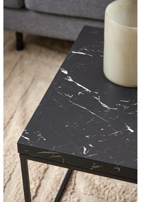 Czarny stolik z blatem w dekorze marmuru 55x110 cm Barossa – Actona