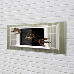 Panel szklany do Kuchni Postać w Mrocznym Oknie