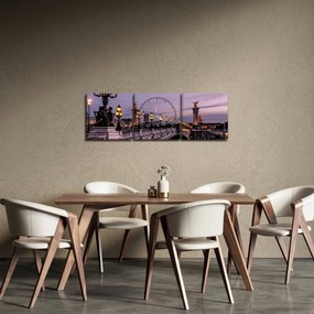 Obraz - Most Aleksandra III. w Paryżu (z zegarem) (90x30 cm)
