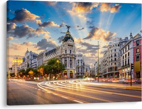 Obraz - Calle Gran Vía, Madryt, Hiszpania (70x50 cm)