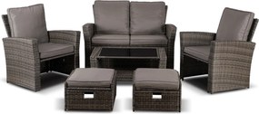 Zestaw mebli ogrodowych technorattan Loren 6-osobowy, kolor szary