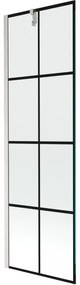 Mexen Next parawan nawannowy 1-skrzydłowy 60 x 150 cm, czarna kratka, nikiel szczotkowany - 895-060-000-00-77-97