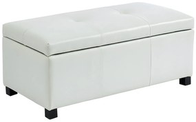 Ławka ze skrzynią z ekoskóry FILIPPO - kolor biały