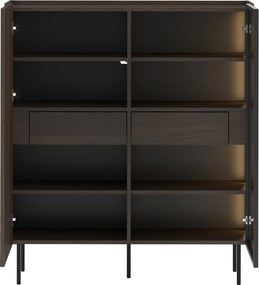 Witryna Dunari 120 cm dwudrzwiowa z ukrytymi szufladami - dąb dunin