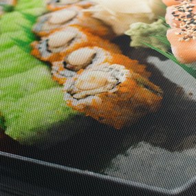 Obraz - Sushi (z zegarem) (90x30 cm)