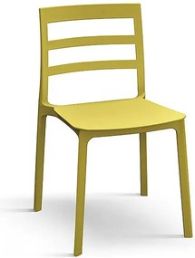 Zestaw 4 żółtych krzeseł z polipropylenu - MALAGA