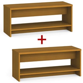 Ławka szatniowa z półka na obuwie 1+1 GRATIS, wzmocniona, 1000 mm, czereśnia