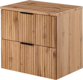 Szafka wisząca podumywalkowa w kolorze naturalnego drewna 60 x 46 cm ASTROS Light oak z blatem