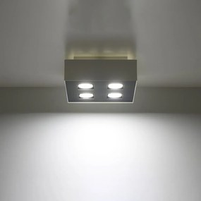 Biała lampa sufitowa z metalowym kloszem 24x24 cm Hydra – Nice Lamps