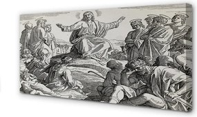 Zdjęcie na płótnie Rysunek Jezusa z Ludźmi