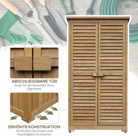 Outsunny® Drewniana Szafa Ogrodowa, Domek Narzędziowy Szopa Ogrodowa