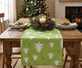 Bieżnik na stół SCANDI TREES 40x140 cm, zielony