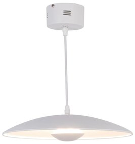 Biała lampa wisząca LED z metalowym kloszem Lund – Candellux Lighting