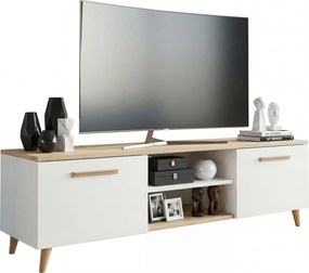 Biała Skandynawska Szafka Rtv Na Nóżkach P2-H00