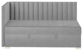 Szare narożne łóżko dziecięce ze schowkiem i materacem 90x200 cm Snugi – Ghado