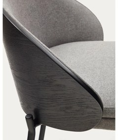 Czarno-szary hoker (wysokość siedziska 65 cm) Eamy – Kave Home