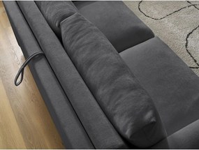 Czarna sofa do spania/rozkładana 200 cm Cocoone – Bobochic Paris