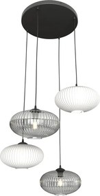 Nowoczesna lampa wisząca grafit + opal - D175 K0-Z78