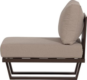 Brązowy metalowo-tapicerowany fotel ogrodowy Bear – WOOOD