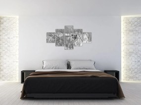 Obraz - Lis, czarno - biały (125x70 cm)