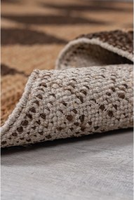 Brązowo-naturalny chodnik z mieszanki juty tkany ręcznie 60x230 cm Effie Diamond – Flair Rugs