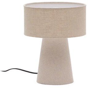 Szarobeżowa lampa stołowa z tekstylnym kloszem (wysokość 35 cm) Algaida – Kave Home