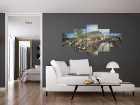 Obraz wodospadów i gór (125x70 cm)