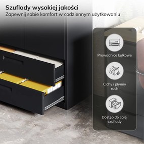 Szafa metalowa wielofunkcyjna Megan z 2 szufladami, czarna