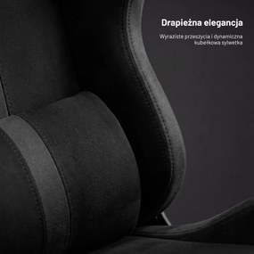 Fotel gamingowy młodzieżowy Diablo X-One Small Size materiałowy, Burned Black