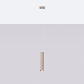 Lampa wisząca KARBON 1 taupe ryflowana SOLLUX  LIGHTING