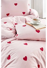Różowa pościel jednoosobowa z prześcieradłem/3-częściowa 160x220 cm Red Heart – Mila Home