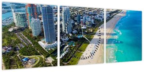 Obraz- Miami, Floryda (z zegarem) (90x30 cm)