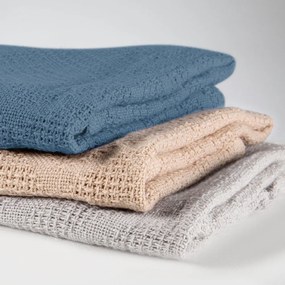 Beżowy bawełniany koc dziecięcy dzianinowy 80x80 cm Frosty Almond – Roba