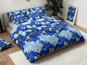 PrzytulneMieszkanie.pl PrzytulneMieszkanie.pl Bawełniana pościel BLUE BUTTERFLY ciemnoniebieska Rozmiar pościeli: 2 szt 70 x 90 cm | 200 x 220 cm