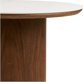 Okrągły stolik z ceramicznym blatem w ciemnym naturalnym kolorze ø 60 cm Noli – House Nordic