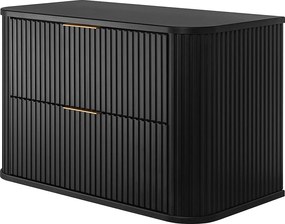 Szafka łazienkowa, czarna ze złotym uchwytem, ​​80,4 x 51,7 x 41,5 cm