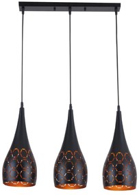 Lampa sufitowa metalowa z kloszem wiszącym AT34-3SZ-Czarna