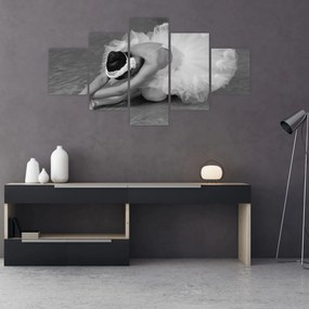 Obraz - Balerina, czarno-biały (125x70 cm)