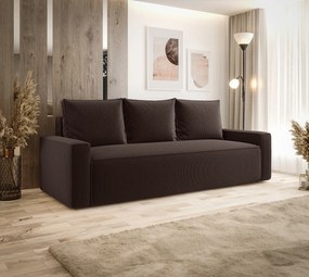 Brązowa tapicerowana sofa rozkładana T5-H57