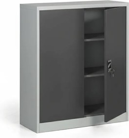 Metalowa szafa, demontowana, 2 półki, 950 x 1150 x 400 mm, ciemnoszara