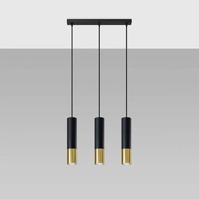 Lampa wisząca LOOPEZ 3L czarny/złoty