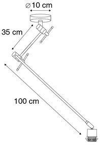 Lampa wisząca regulowana czarna bez klosza - Blitz I Nowoczesny Oswietlenie wewnetrzne