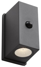 Zewnetrzna Lampa ścienna czarna z 4-stopniowym czujnikiem magnetycznym z możliwością ładowania LED - Sandy Nowoczesny Oswietlenie zewnetrzne