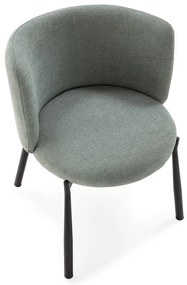 Miętowe tapicerowane fotele jadalniane zestaw 2 szt. Ginny – MOME