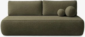 Sofa z Funkcją Spania ARVETO Oliwkowa Boucle Nowoczesna