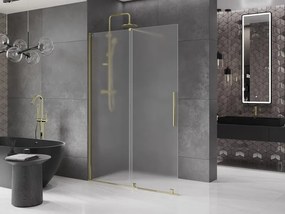 Mexen Velar ścianka prysznicowa rozsuwana Walk-in 130 x 200 cm, szron 8 mm, złota - 871-130-000-33-50