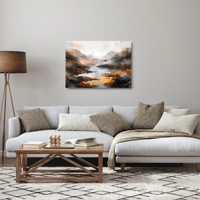 Obraz na szkle - Malowanie górskich krajobrazów (70x50 cm)